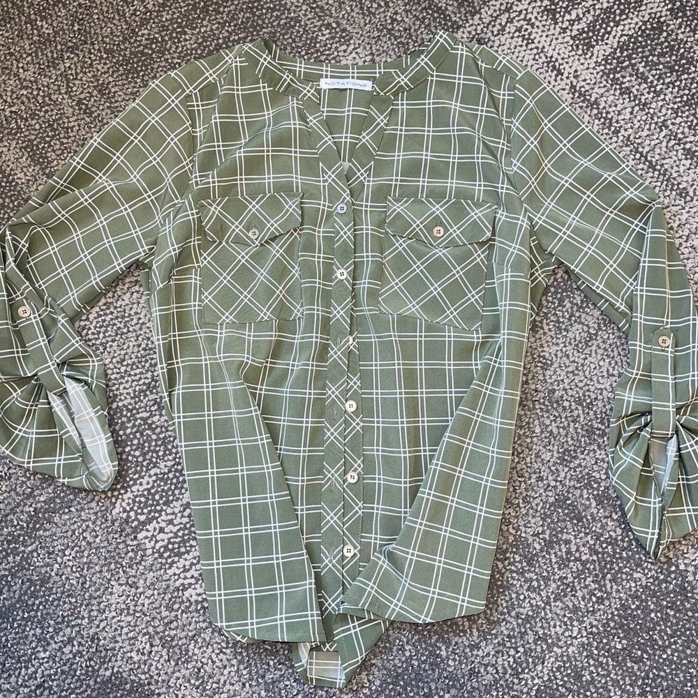 Dark green work shirt from Notations, size S